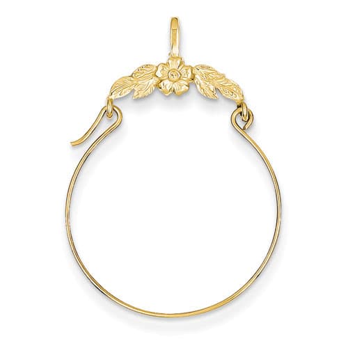 Gold Classics(tm) 14k. Polished Floral Charm Holder - image 