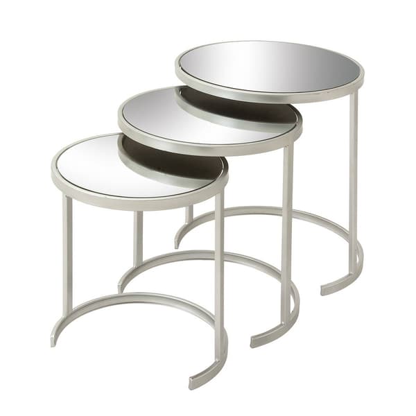 9th & Pike(R) Silver Tin Contemporary Accent Table - Set of 3 - image 