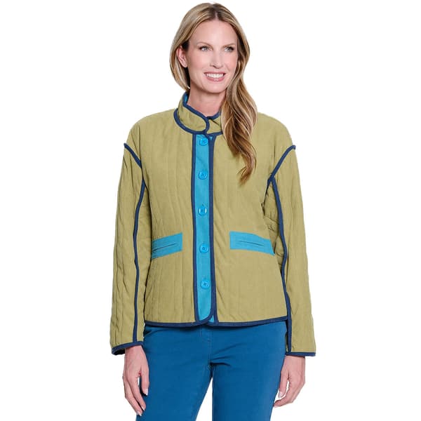 Womens Multiples Long Sleeve Two Pocket Quilted Jacket