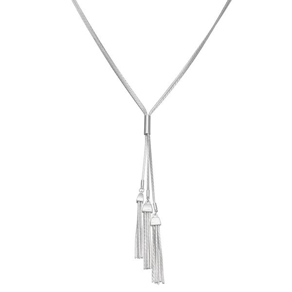 Napier Sparkling Chains Silver-Tone Pendant Necklace - image 