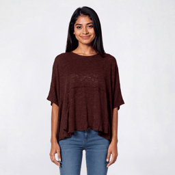 Juniors Wallflower Rhapsody Slub Hacci Poncho Top