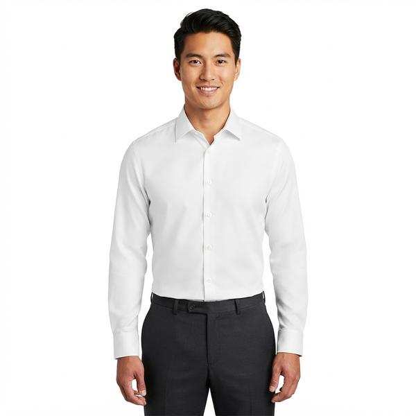 Mens Bill Blass Microfiber Diamond Slim Fit Dress Shirt - White - image 