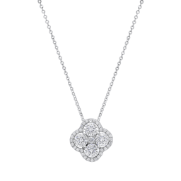 Saffron 2ctw. Moissanite Diamond Clover Flower Necklace