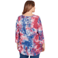 Plus Size Ruby Rd. Indigo Go Tie Dye Floral Keyhole Neck Blouse - image 2