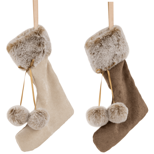 Northlight 7.5in. Plush Stockings Christmas Ornaments - Set of 2