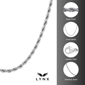 Mens Lynx Stainless Steel 4mm Rope Chain Necklace - image 5