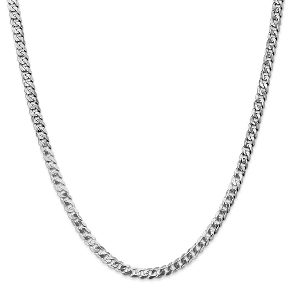 Mens Gold Classics&#8482; 4.75mm. 14k White Gold Beveled Curb Bracelet