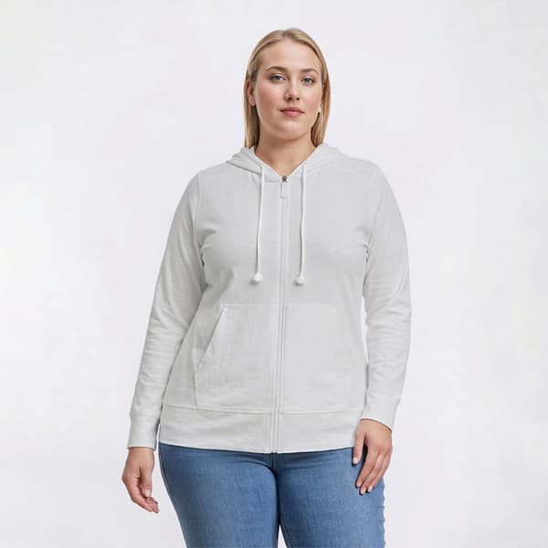 Plus Size Mountain Ridge Long Sleeve Solid Slub Hoodie