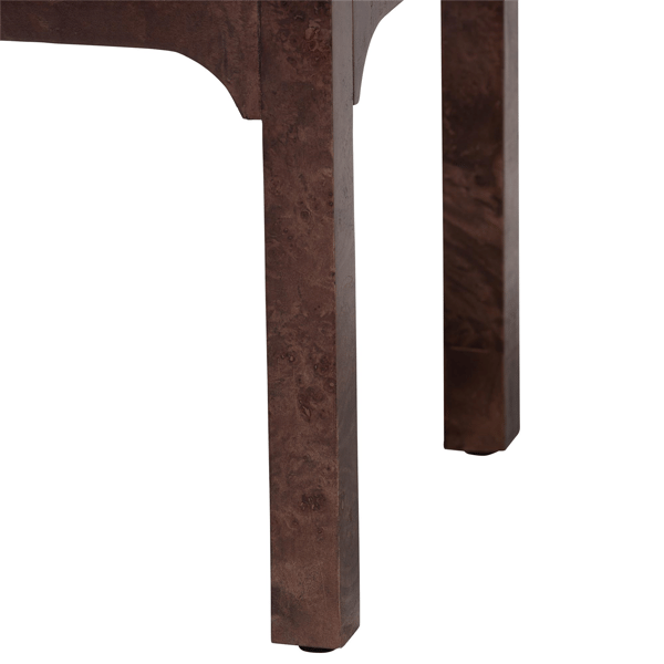 bali & pari Kayla Dark Walnut Brown Real Burl Wood Nightstand
