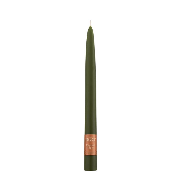 Root Candles 9x7/8in. Taper Candle - Dark Olive