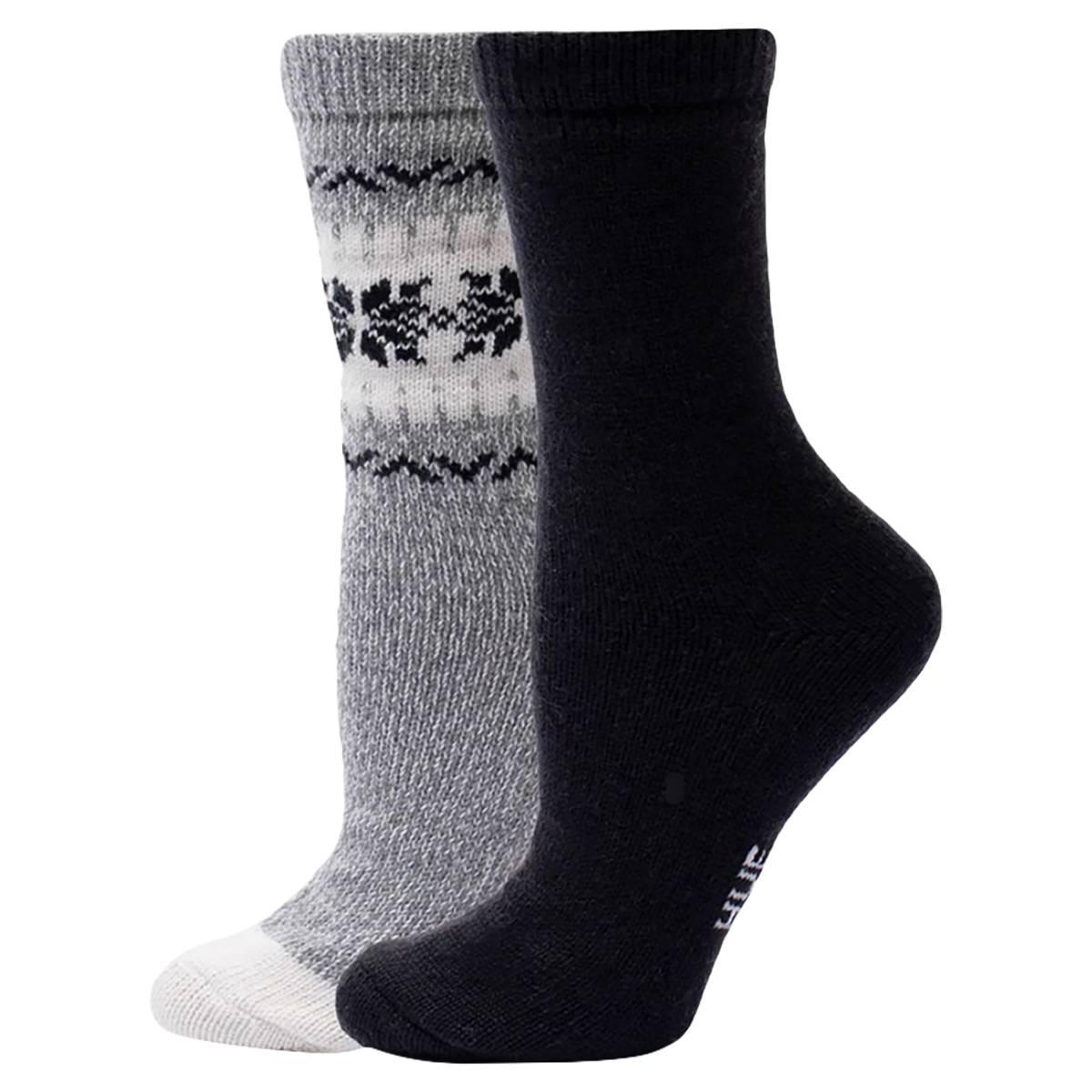 Womens HUE® 2pk. Snowflake Boot Crew Socks