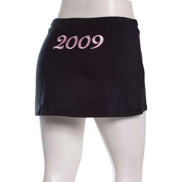 Juniors No Comment Embroidered Twill Applique Mini Skort - Black