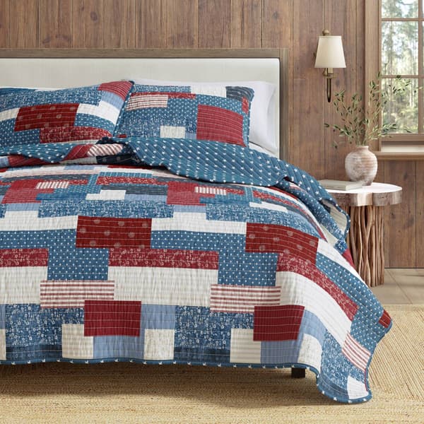 FreshFolds Lowel 3pc. Reversible Patchwork Quilt Set - image 