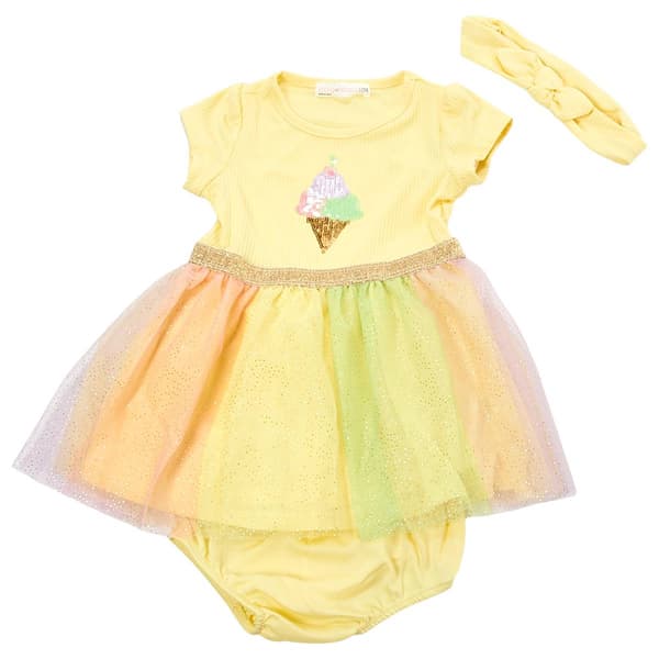 Baby Girl (12-24M) Young Hearts Ice Cream Sparkle Tutu Dress - image 