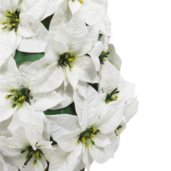 Puleo International 36in. Pre-Lit Potted White Poinsettias