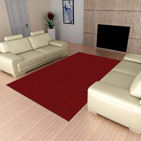 Garland Medallion Rectangle Area Rug - Chili Red - image 