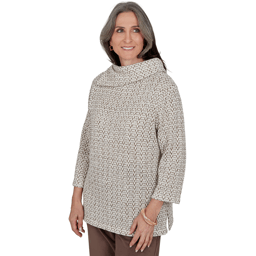 Petite Alfred Dunner Luxe Be A Lady Cowl Neck Sweater