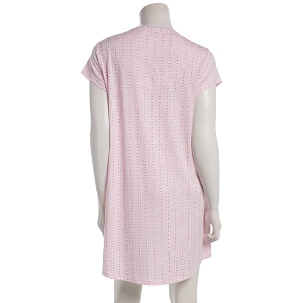 Womens Laura Ashley® Short Sleeve Striped Heart Nightshirts