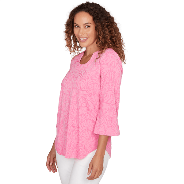 Petite Ruby Rd. California Dreaming Horseshoe Floral Blouse