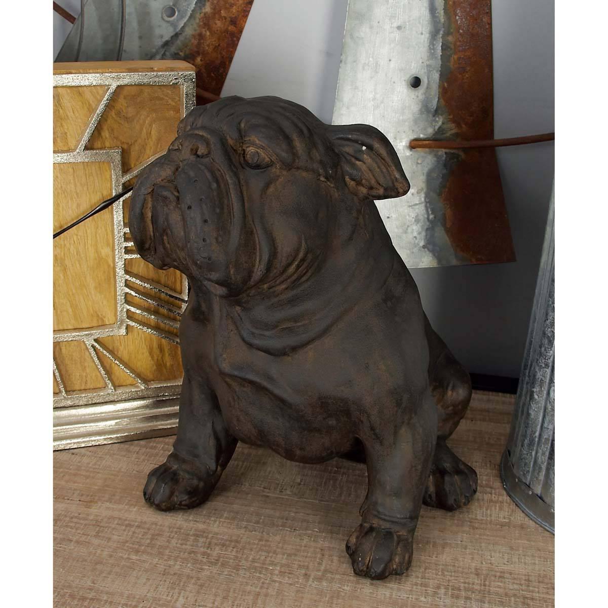 9th & Pike® Brown Polystone Bulldog Sculpture