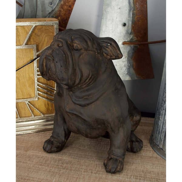 9th & Pike® Brown Polystone Bulldog Sculpture
