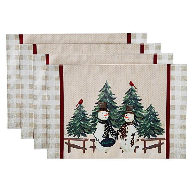 Avanti Country Snowman Holiday Placemats - Set of 4