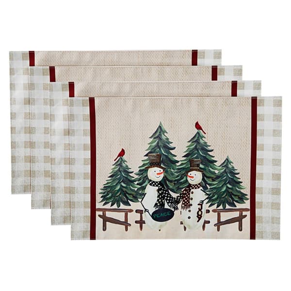 Avanti Country Snowman Holiday Placemats - Set of 4