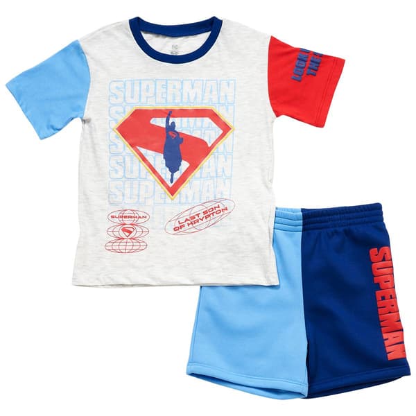 Boys (4-7) Superman Color Block Pajama Set