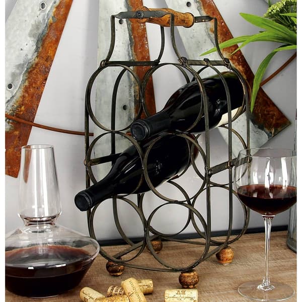 9th & Pike&#174; Medium Black Metal Wine Holder