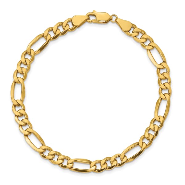 Mens Gold Classics&#40;tm&#41; 6.25mm. 14k Semi Solid Figaro Chain Bracelet - image 