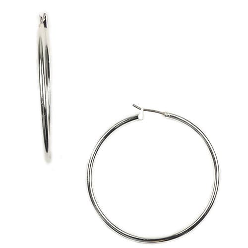 Napier Silver Tone Large Hoop Pierced Earrings - image 
