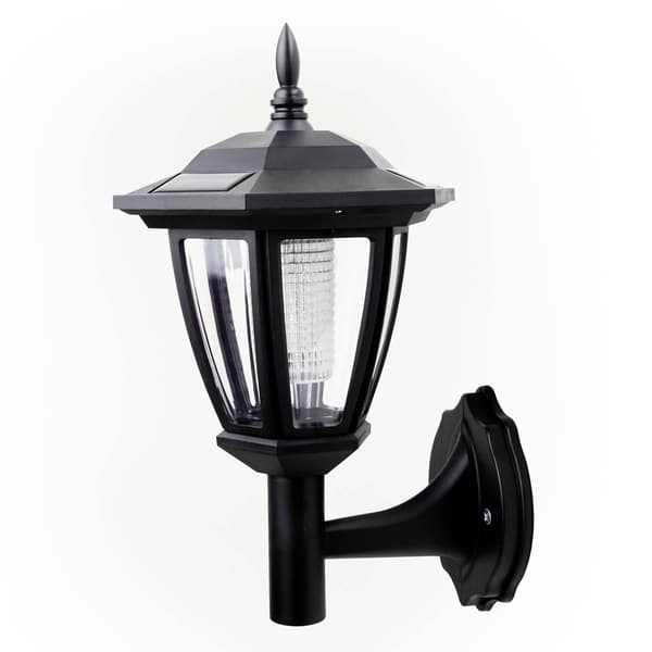 Alpine Solar Powered Black Lantern w/ LED Light