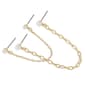 Steve Madden Pearl Swag Chain Earrings Set - image 3