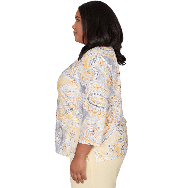 Plus Size Alfred Dunner Al Fresco Paisley Embellished Blouse