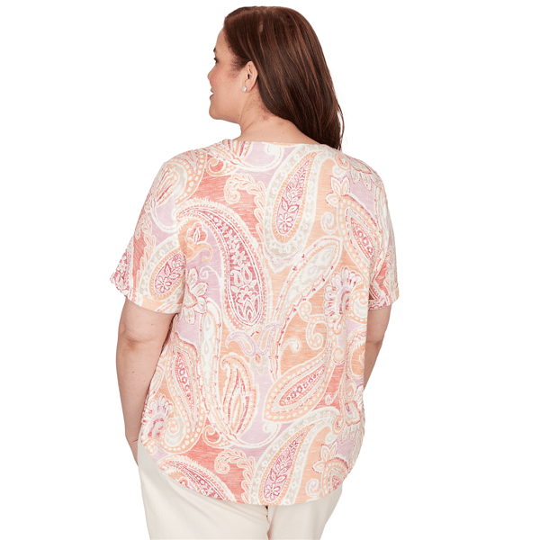 Plus Size Alfred Dunner Beachcomber Short Sleeve Paisley Tee