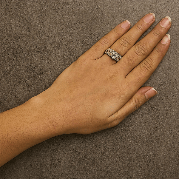 Haus of Brilliance 1/5ctw. Diamond Art Deco Engagement Ring Set