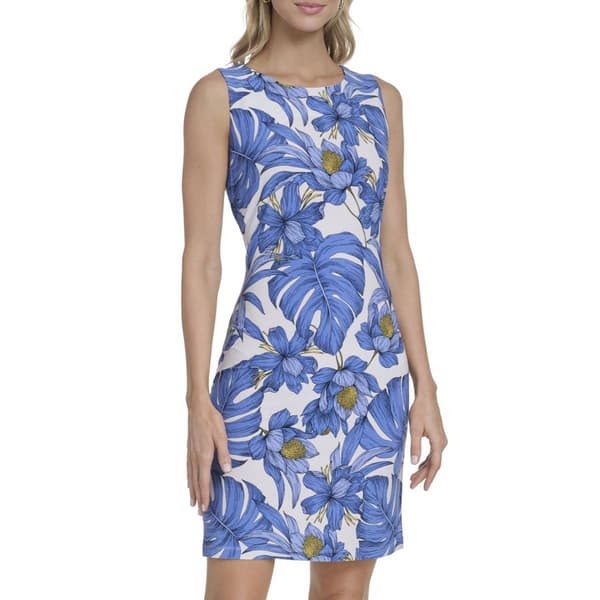 Womens Tommy Hilfiger Sleeveless Floral Leaf Shift Dress - image 