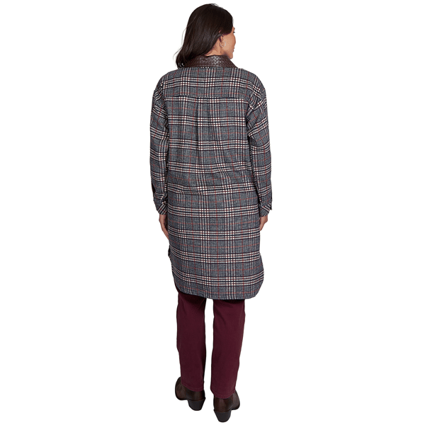 Petite Ruby Rd. English Countryside Collared Plaid Coatigan