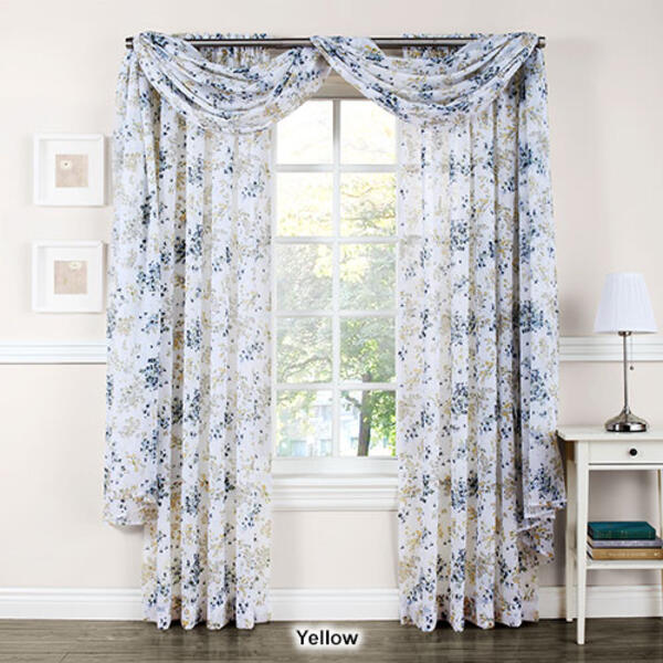 Athena Crushed Voile Floral Curtain Panel