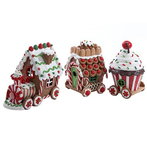 Kurt S. Adler 3pc. LED Gingerbread Train Set - image 