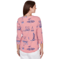 Womens Ruby Rd. Must Haves II 3/4 Sleeve Stripe Sailboat Tee - image 2
