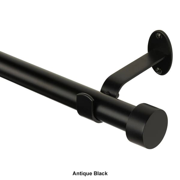 Serena Single Curtain Rod with Contemporary Cap Finial