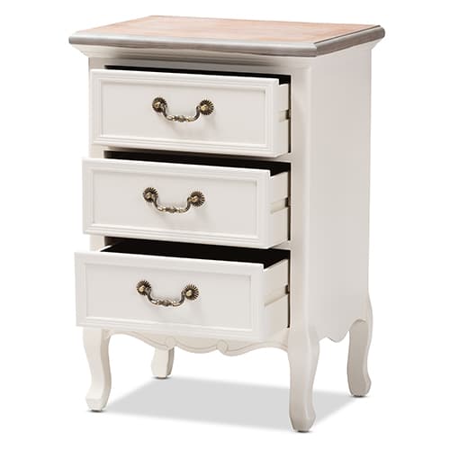 Baxton Studio Capucine 3 Drawer Wood Nightstand