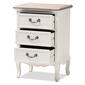 Baxton Studio Capucine 3 Drawer Wood Nightstand - image 4