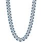 Mens Lynx Stainless Steel Blue Ion-Plated Foxtail Chain Necklace - image 1