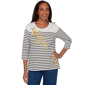 Womens Alfred Dunner Classics Sunflower Stripe Blouse - image 1