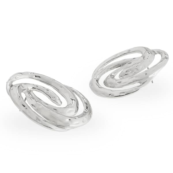 Steve Madden Vintage Silver Spiral Post Earrings