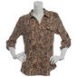 Womens Emily Daniels 3/4 Sleeve Two Pocket Paisley Henley Blouse - image 1