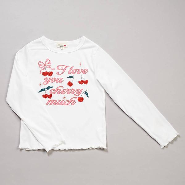 Girls (7-12) Dream Girl Ribbed I Love You Cherry Much Tee - image 