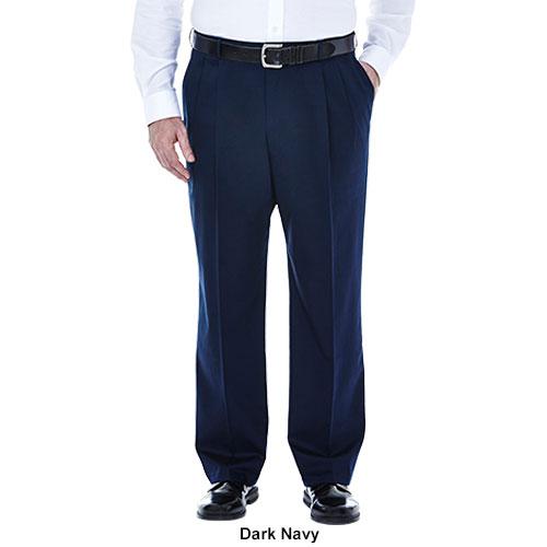 Haggar Men's Big & Tall No Iron Khaki Classic Fit Pleat Pant
